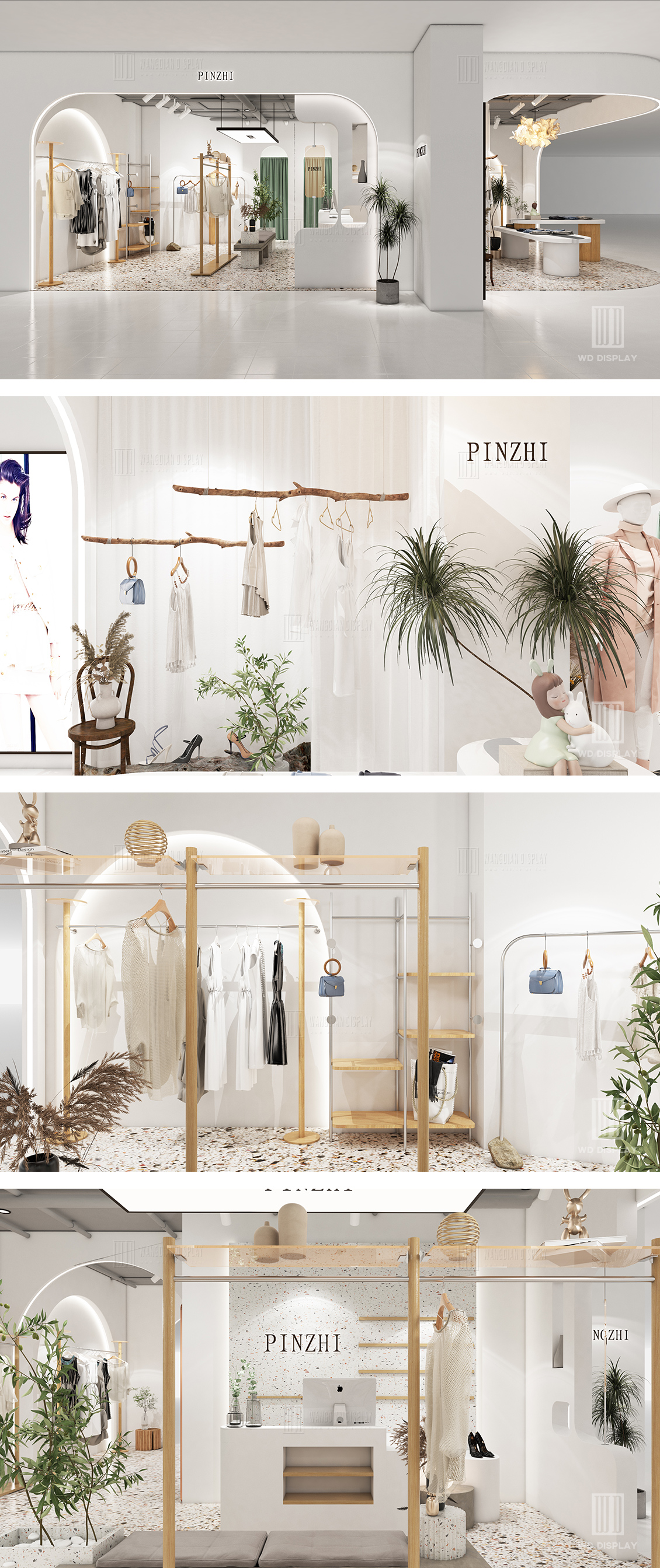 Light luxury style clothing store design