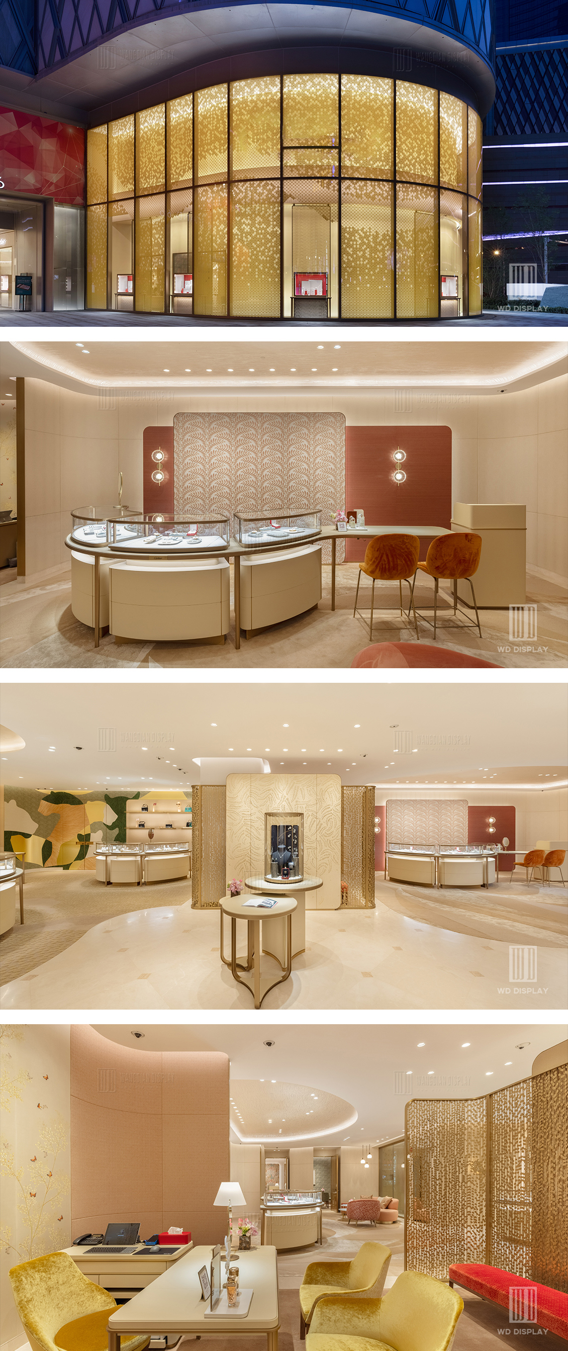 Luxury brand jewelry boutique store display design