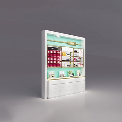 New design high end cosmetic retail wall cabinet wood