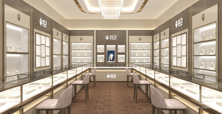 High-end jewelry store design jewelry store renovation showcase project