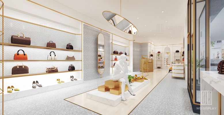 High-end leather goods retail store space 3D design