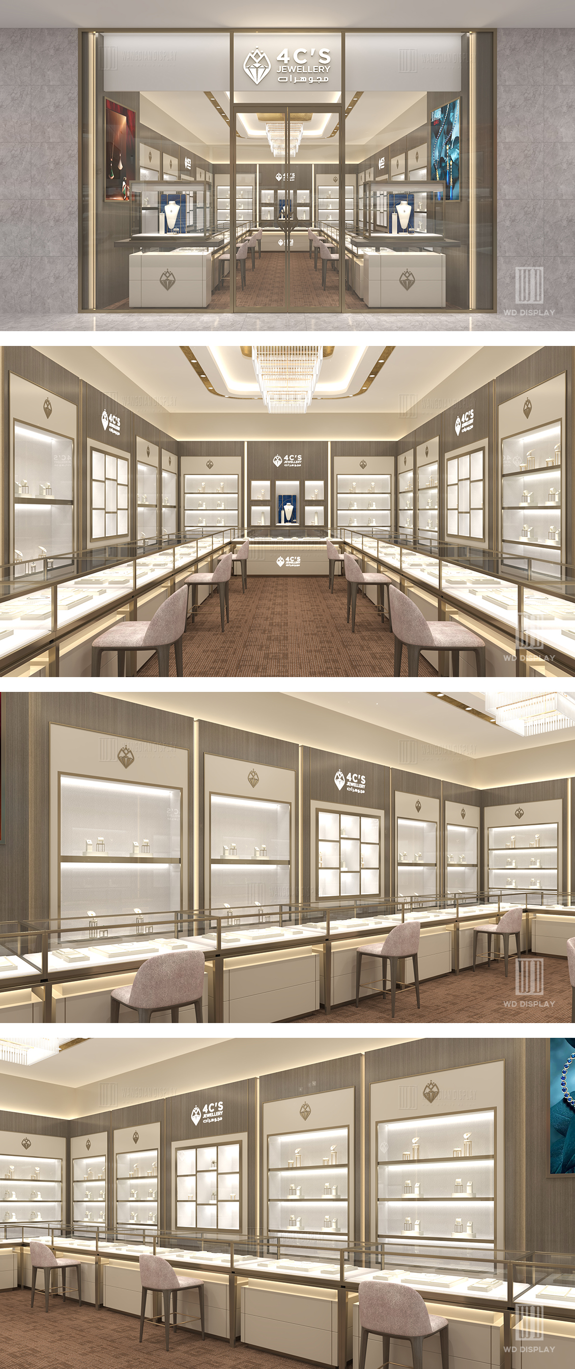 High-end jewelry store design jewelry store renovation showcase project (2)