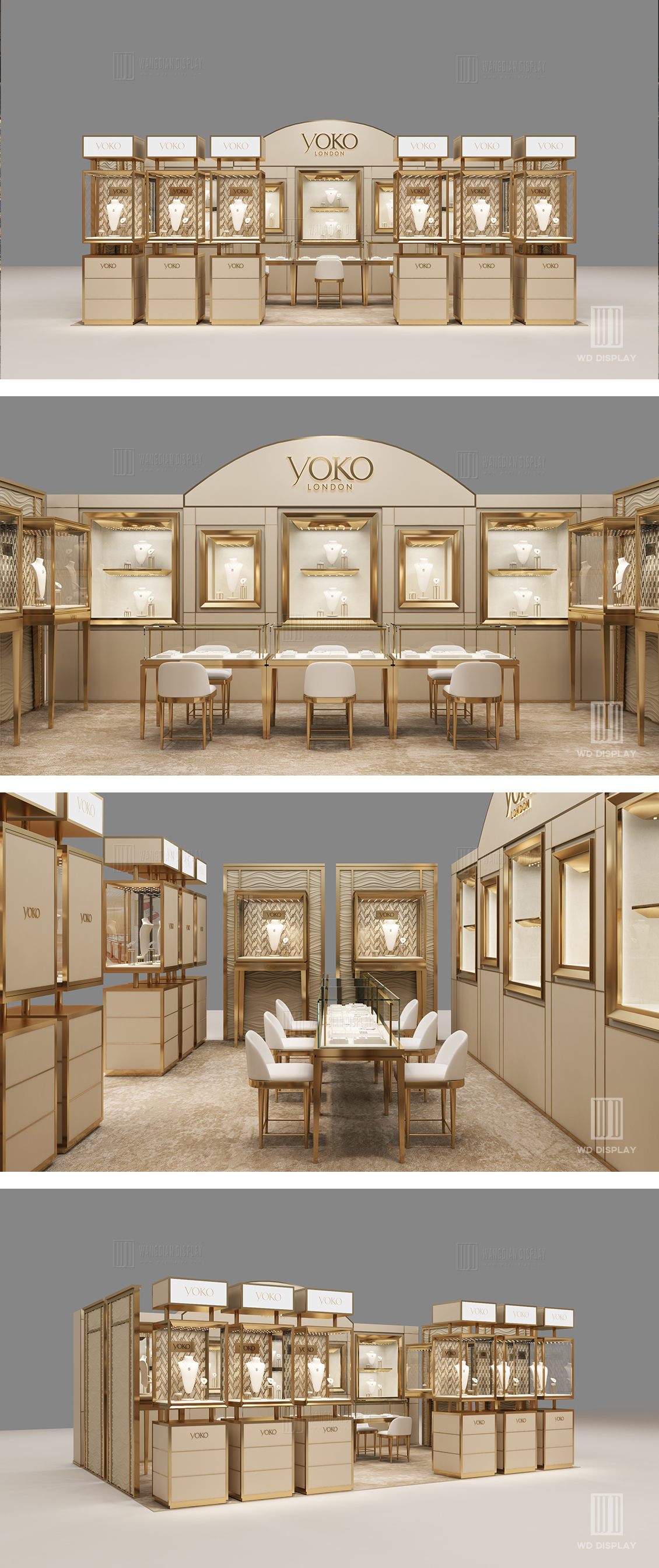 【Qatar】 Brand jewelry booth design high-end jewelry display cabinet (2)