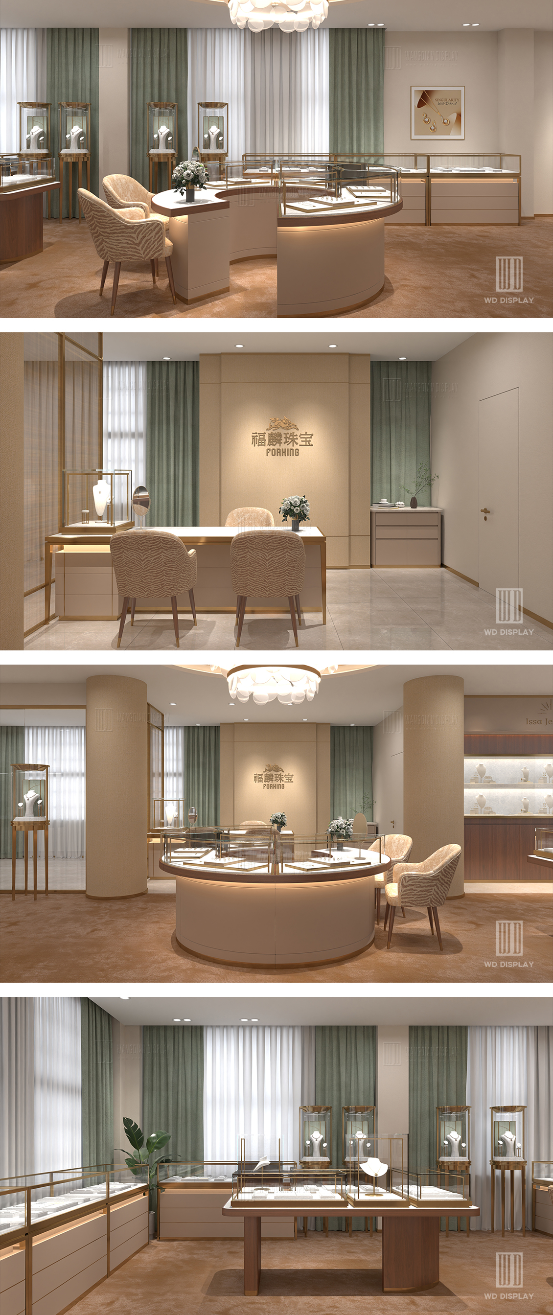 【China】Jewelry retail store interior design high-end display cabinet customization project (2)