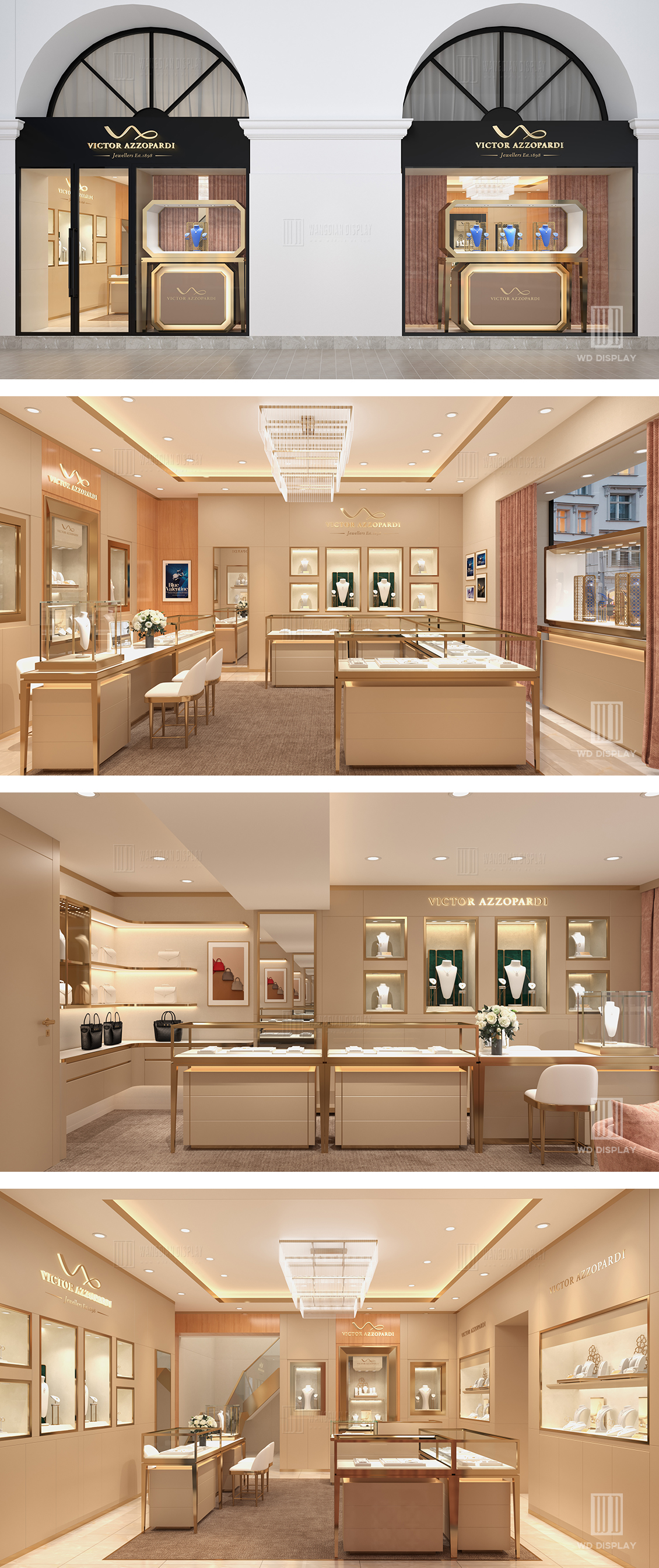 【Malta】Fancy jewelry store interior design brand jewelry showcase project (2)