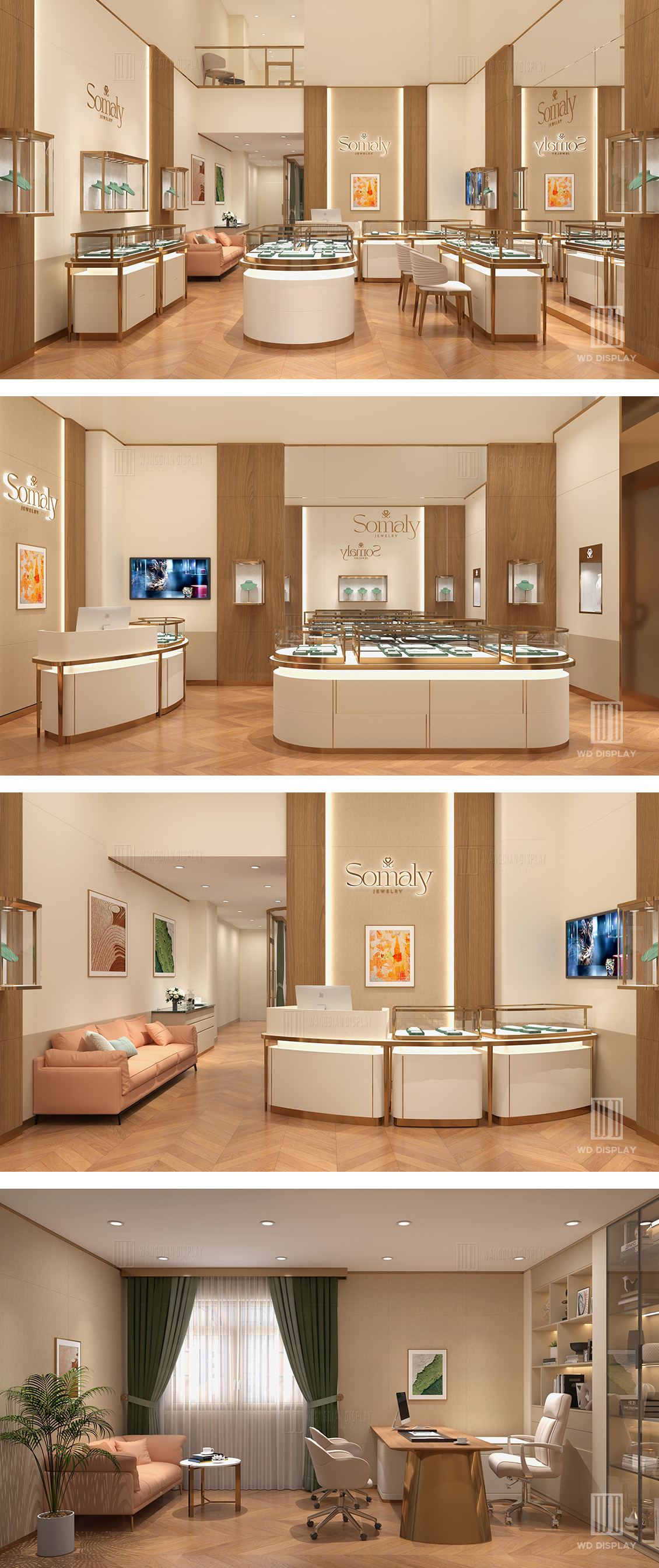 【Cambodia】Exquisite jewelry store decoration design Jewellery retail store renovation design (2)